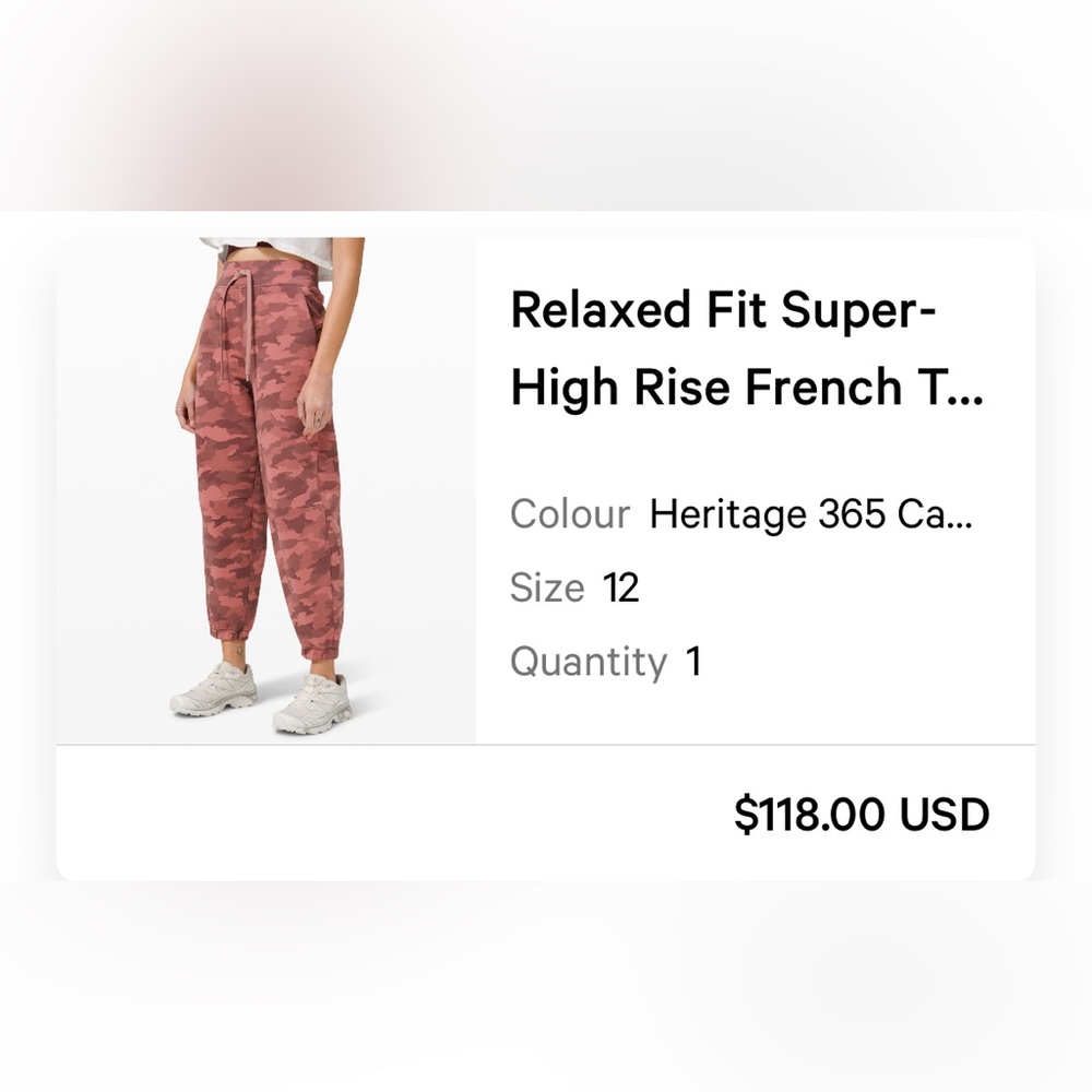Lululemon Relaxed Fit Super High Rise French Terry Joggers